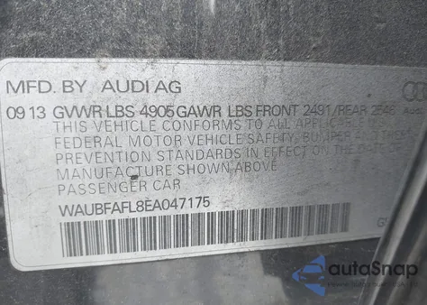 2014 Audi A4 2.0T Premium из США, поврежденный, VIN WAUBFAFL8EA047175